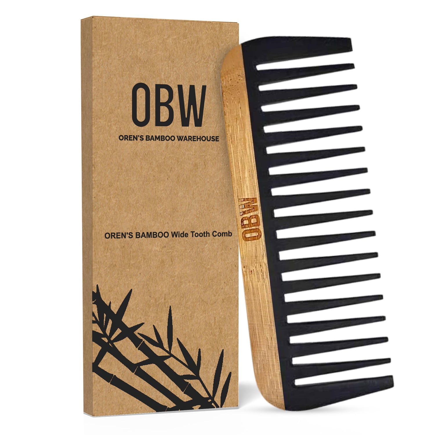 OBW Bamboo Wide Tooth Comb