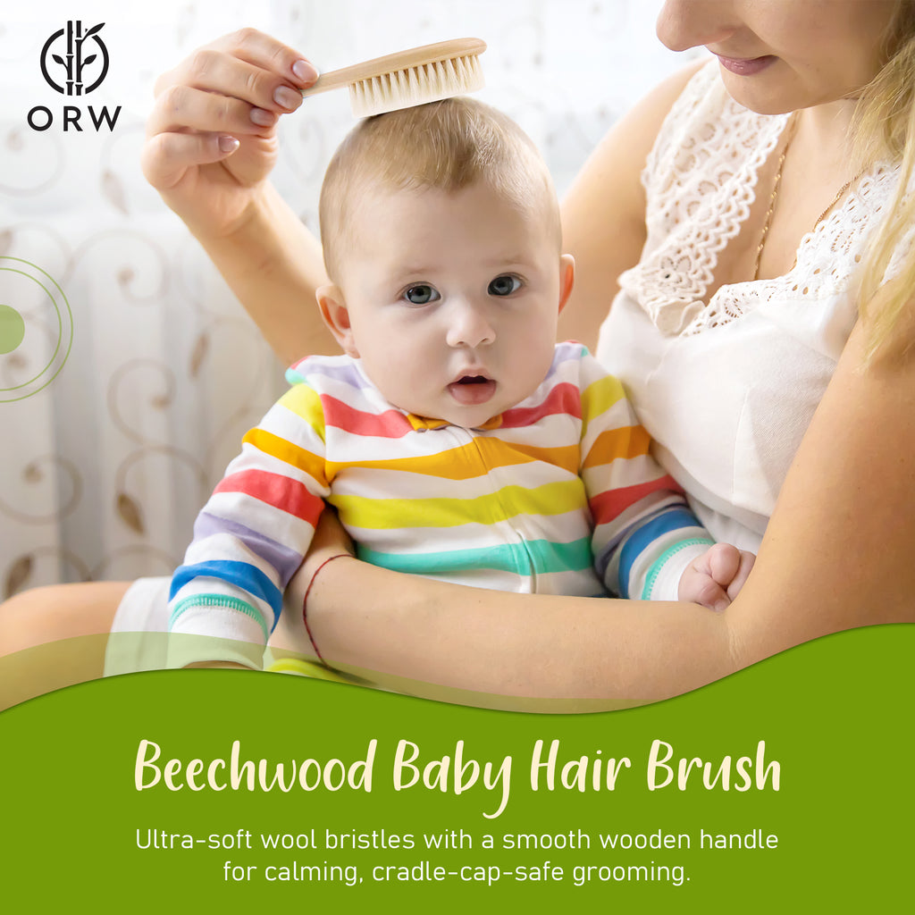 ORW OREN’S Beechwood Handle & Goat Hair Bristle Baby Hair Brush