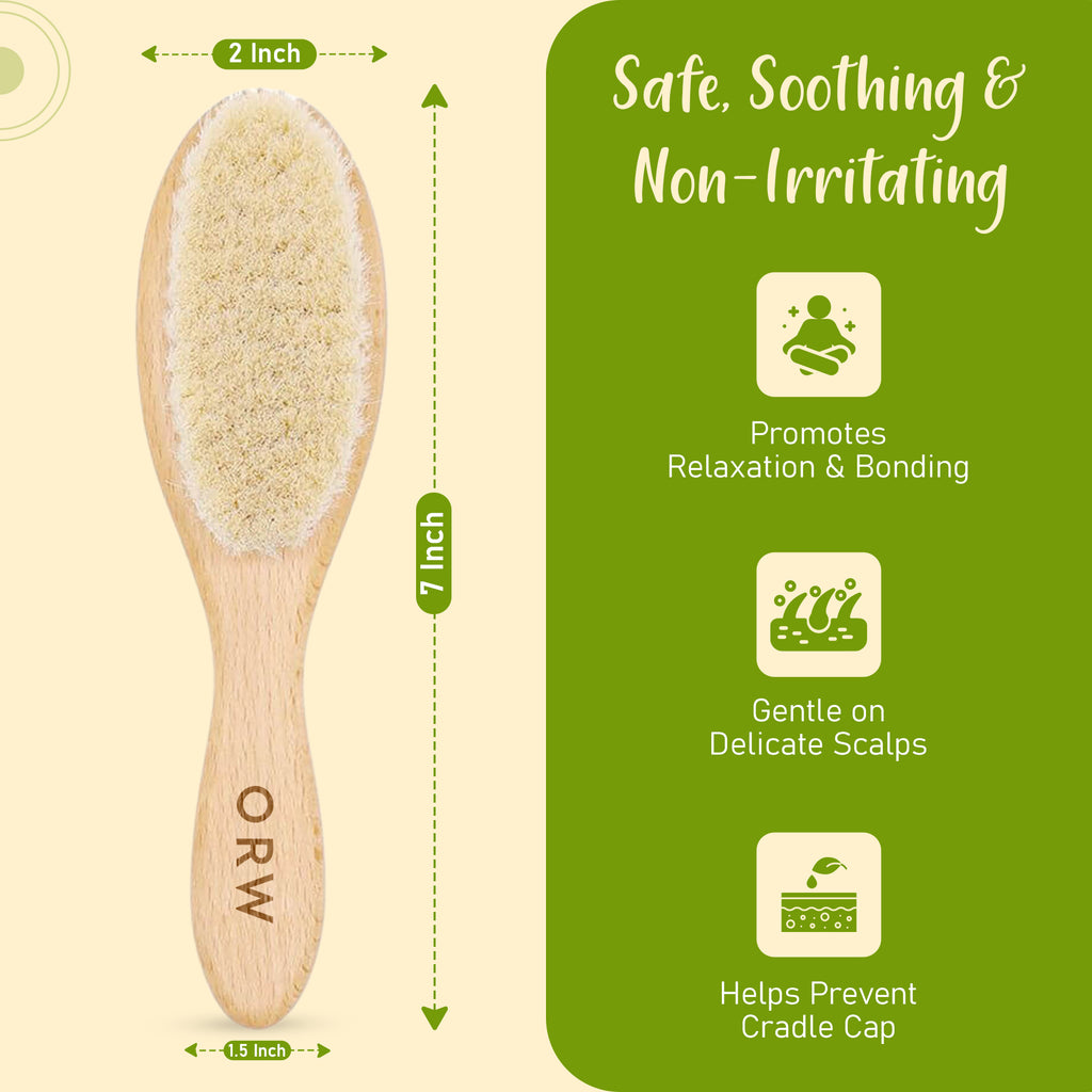 ORW OREN’S Beechwood Handle & Goat Hair Bristle Baby Hair Brush