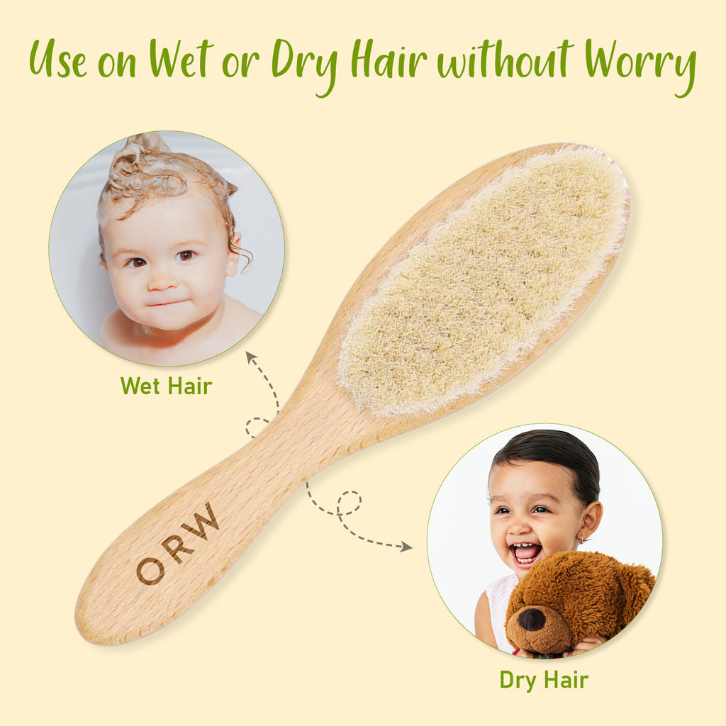ORW OREN’S Beechwood Handle & Goat Hair Bristle Baby Hair Brush